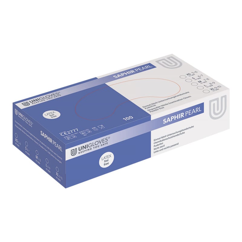Unigloves Pearl Nitrile Gloves Sapphire | M