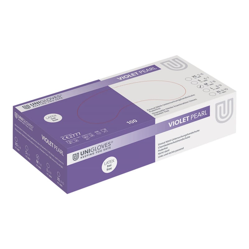 Unigloves Pearl Nitrile Gloves Violet | M