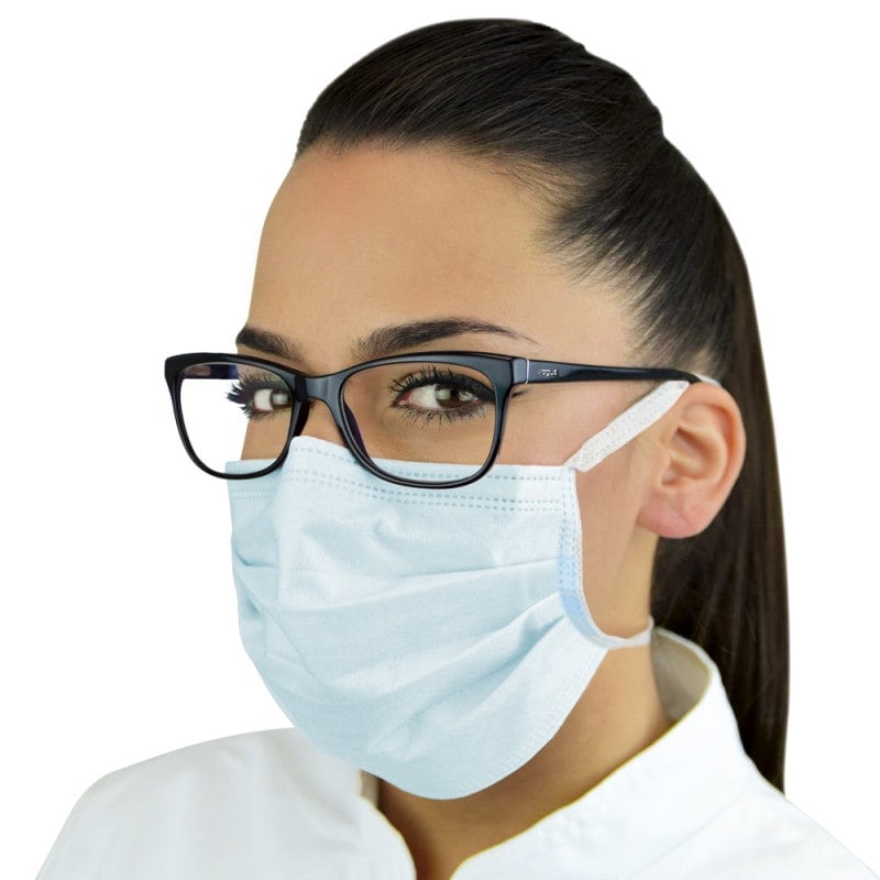 Surgical Mask for Lens Wearers Ear Loops | Light Blue