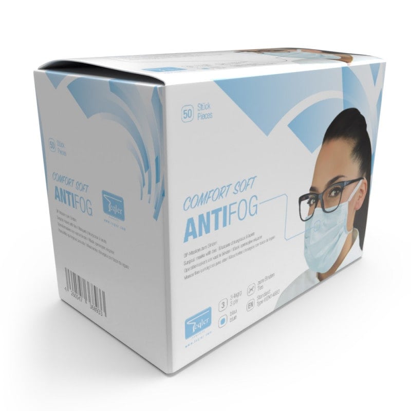 Surgical Mask for Lens Wearers Ear Loops | Light Blue