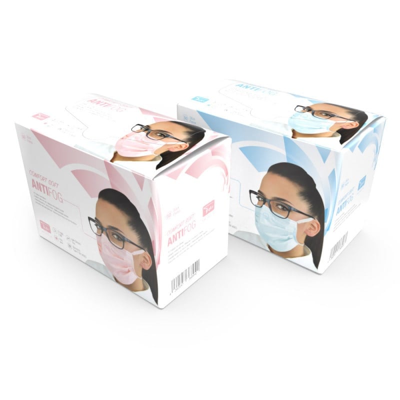Surgical Mask for Lens Wearers Ear Loops | Light Blue