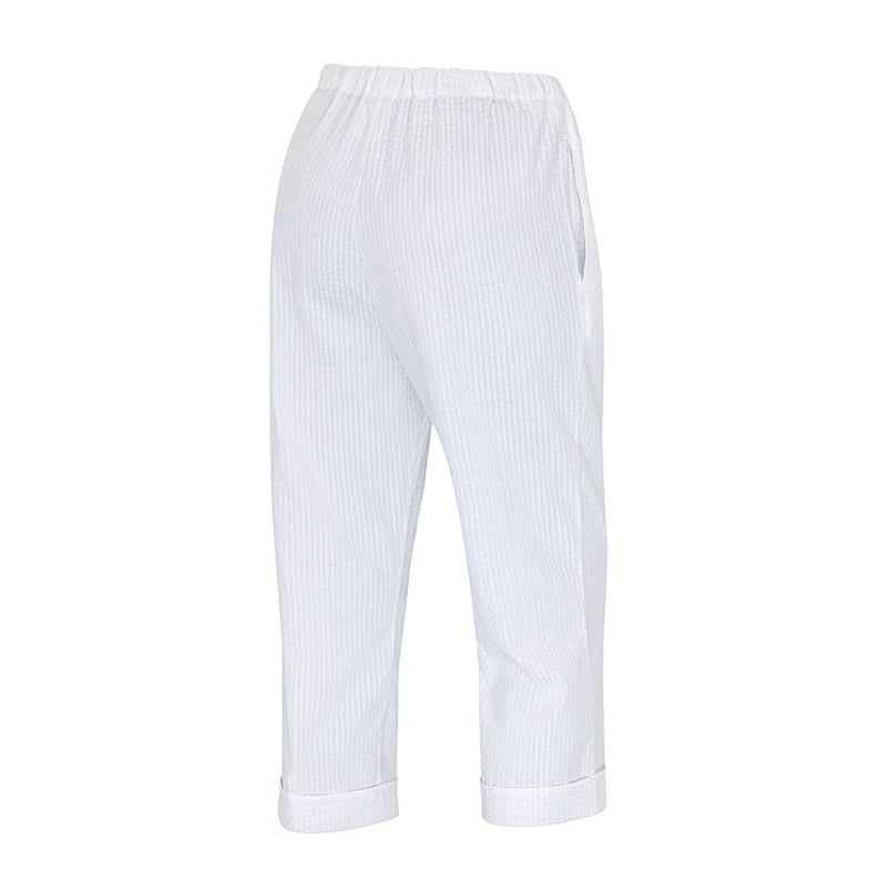 Women's Seersucker ¾ Length Trousers 44