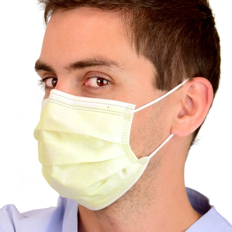 Surgical Mask with Elastic Earloops, 3 ply Lime