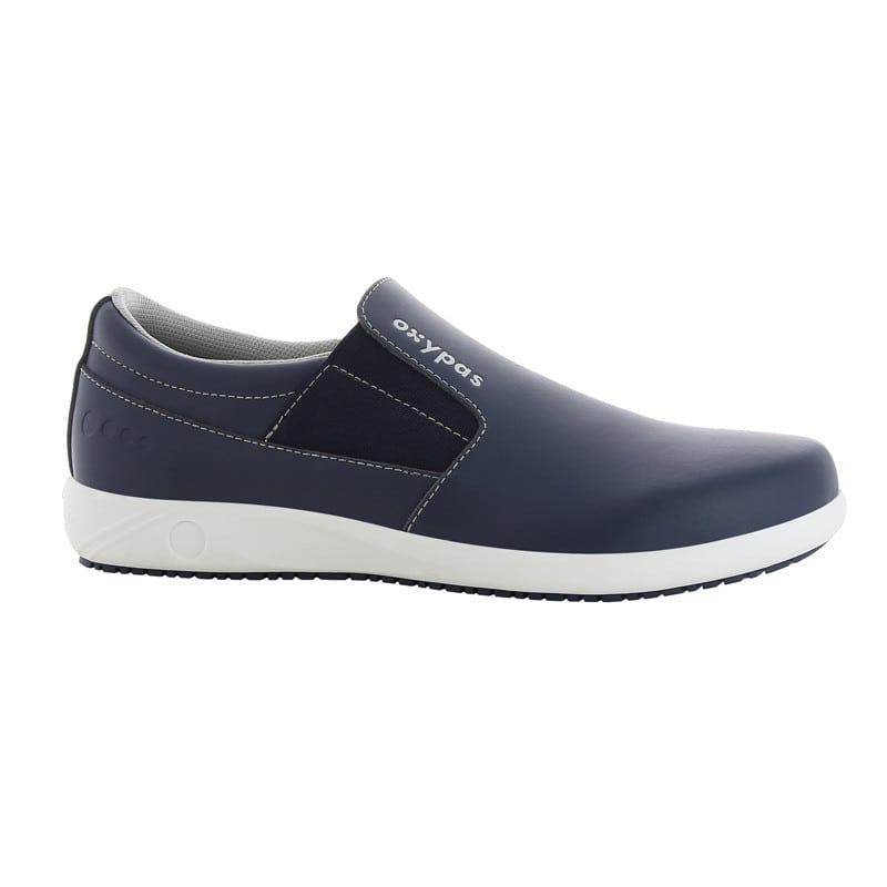 Mens' Leather Slip-On Shoes Dark Blue | 42 (8)