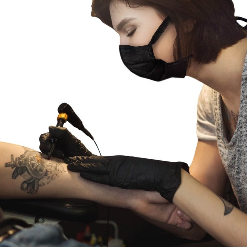 Black Nitrile Gloves L
