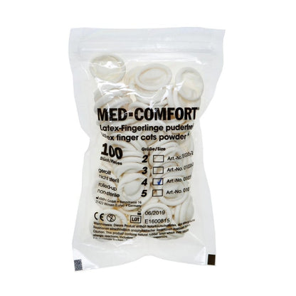 Latex Finger Cots, Non-Sterile 4 (L)